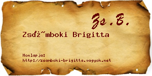 Zsámboki Brigitta névjegykártya